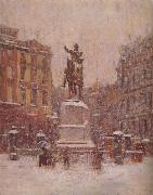 Theodore Robinson Union Square in Winter Spain oil painting artist